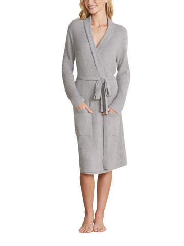 Barefoot Dreams Dove Gray Ribbed Robe