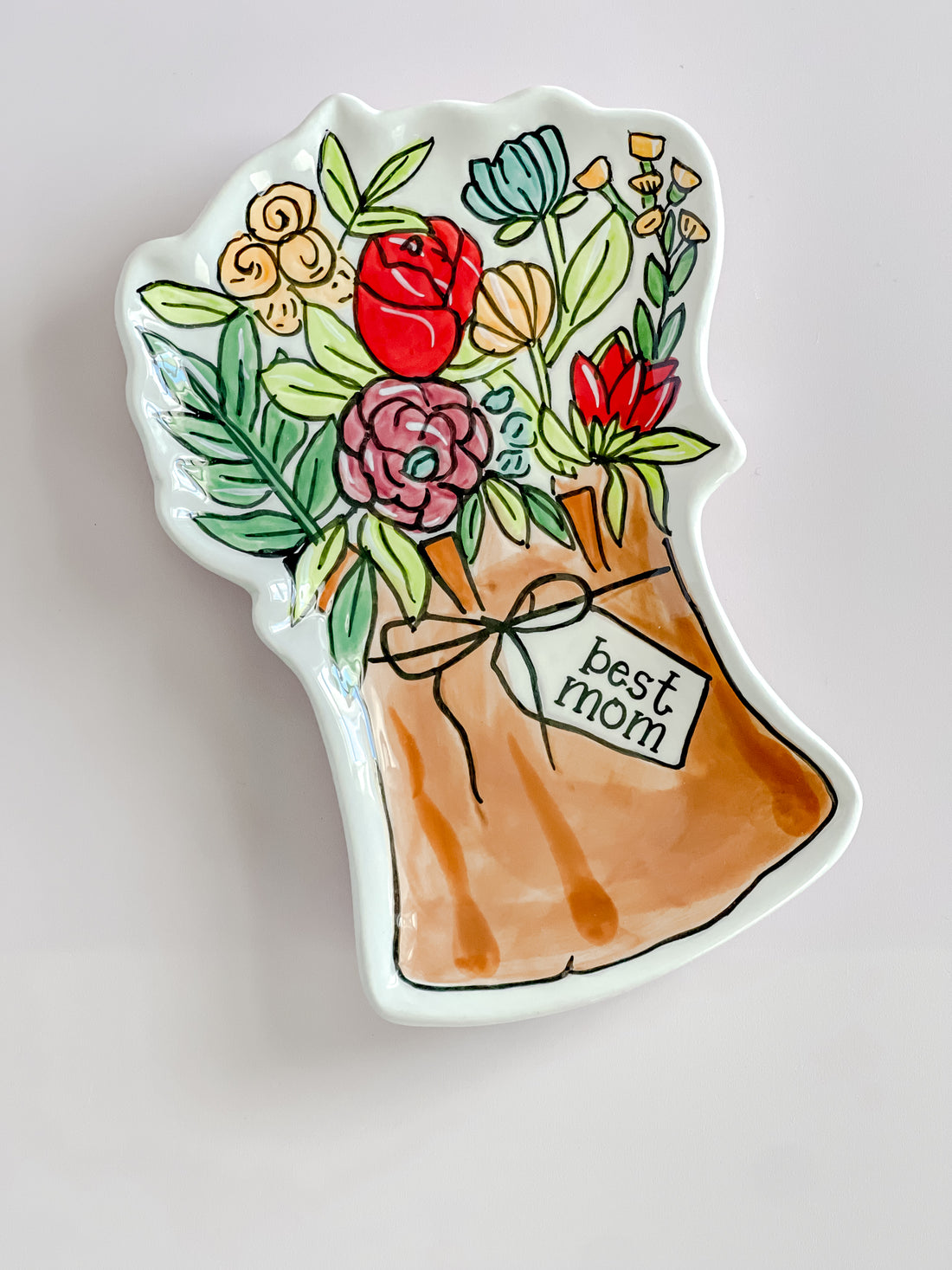 Best Mom Bouquet Trinket Tray