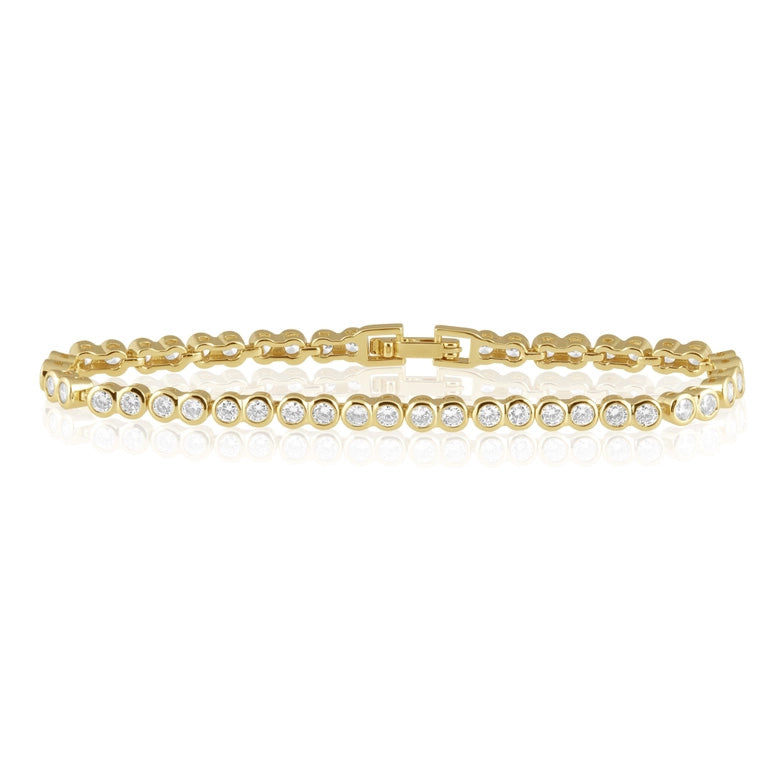 Bezel 18k D Tennis Bracelet