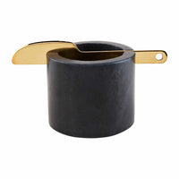 Black Marble Dip Cup and Spreader