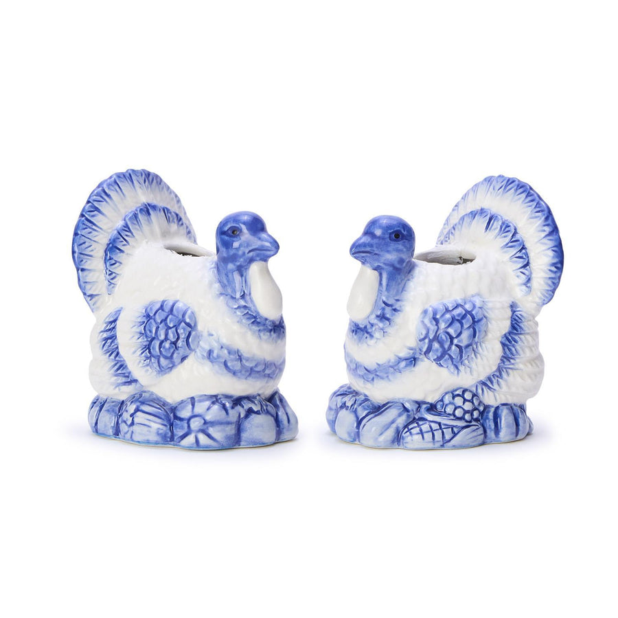 Blue And White Turkey Candleholder