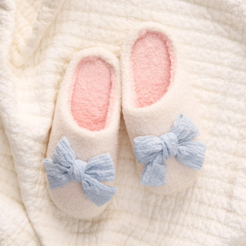 Blue Bow Slippers