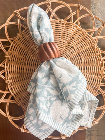 Blue Floral Cloth Napkin