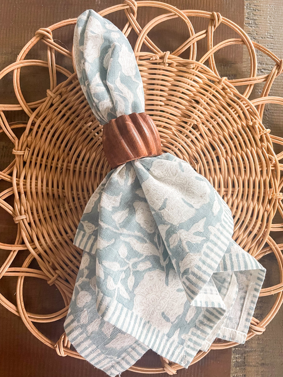 Blue Floral Cloth Napkin