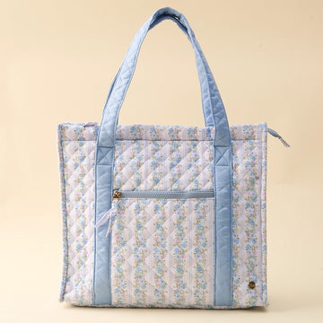 Blue Floral Tote Bag