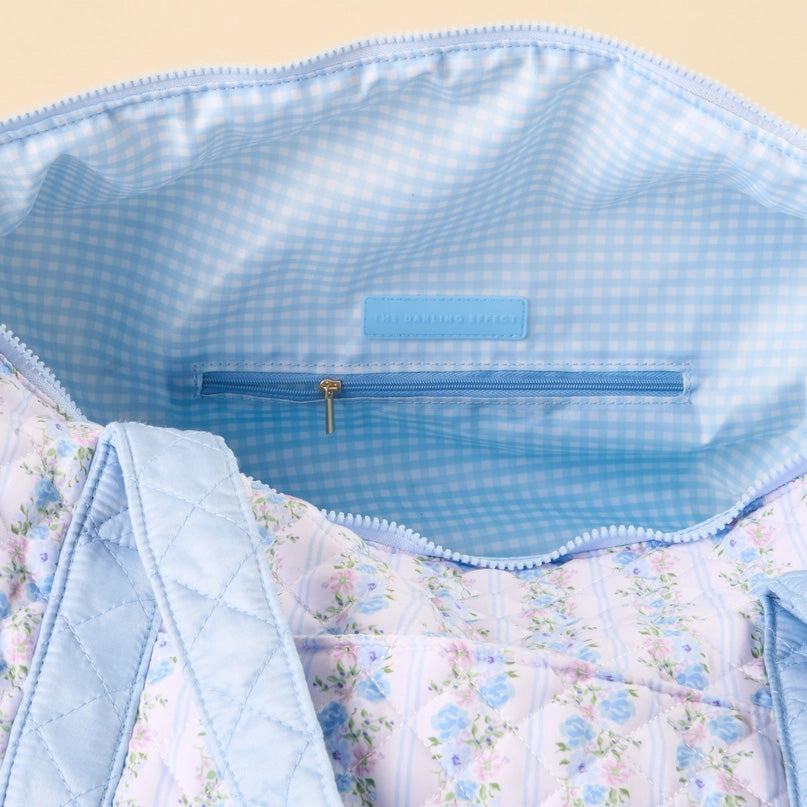 Blue Floral Weekender Bag Inside