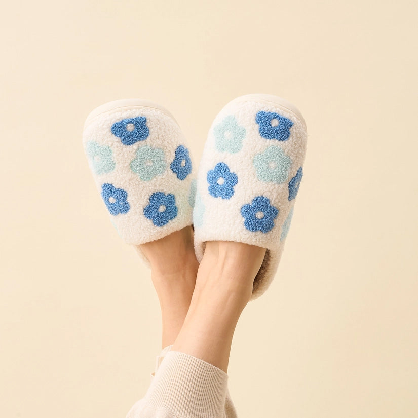 Blue Flower Slippers