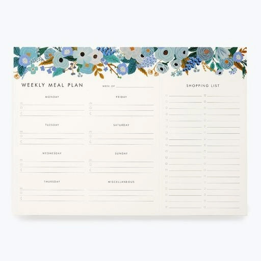 Blue Garden Party Meal Planner