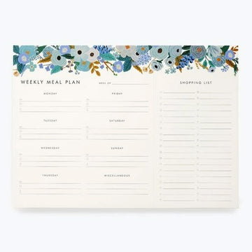 Blue Garden Party Meal Planner