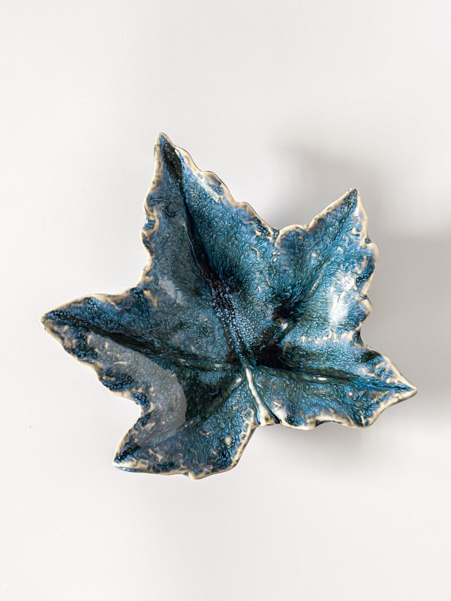 Blue Leaf Decorative Plate