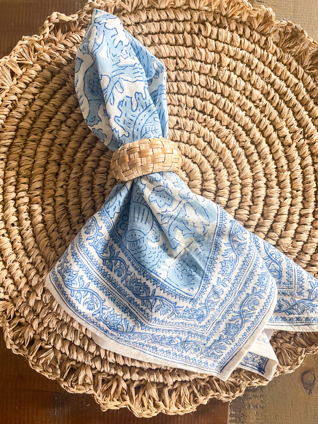 Blue Pheasant Cloth Napkin