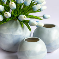 Blue Stone Sphere Vases