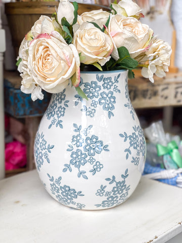 Blue Floral Vase - FOR PIERCE REGISTRY