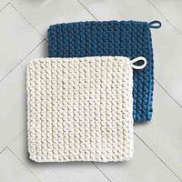 Blue and White Solid Pot Holders