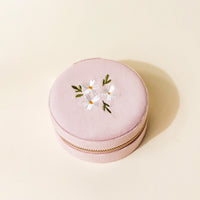 Blush Velvet Jewelry Case