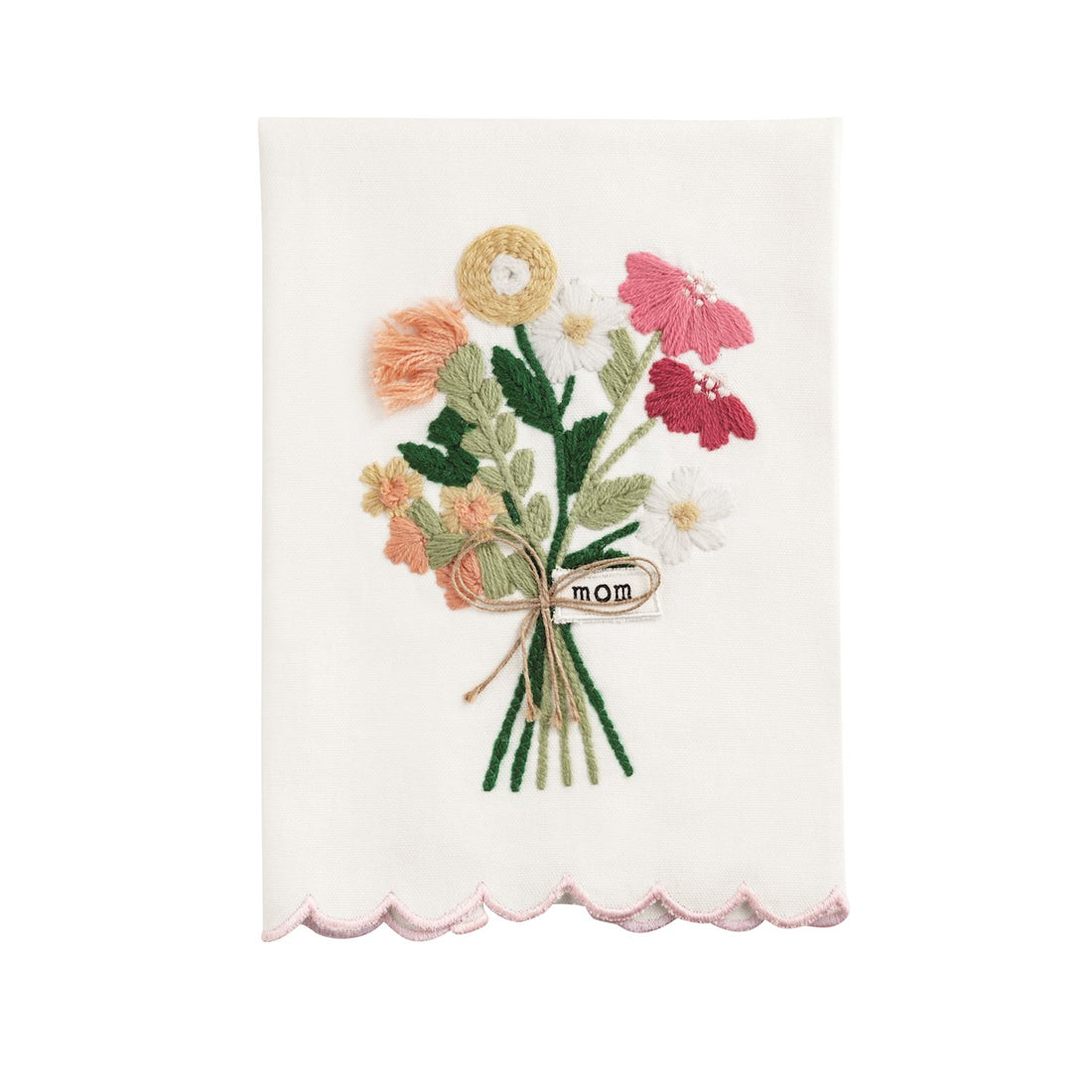 Bouquet Mom Embroidered Tea Towel
