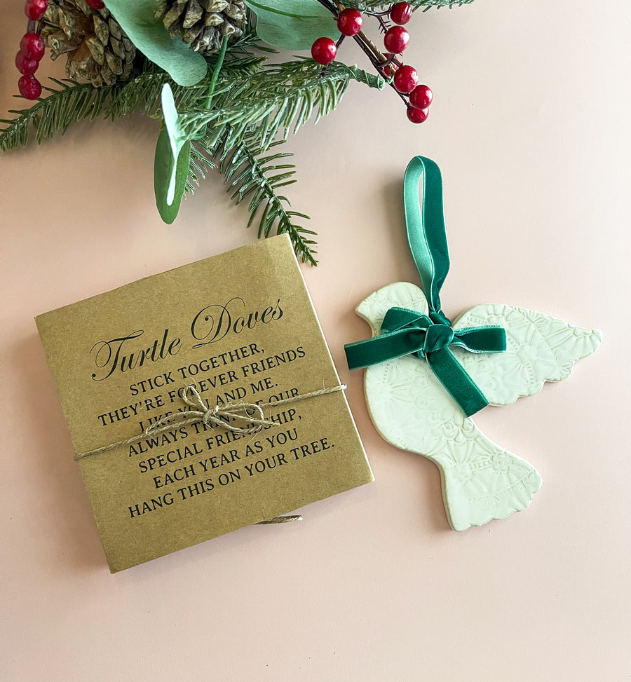 Boxed Turtle Dove Ornament