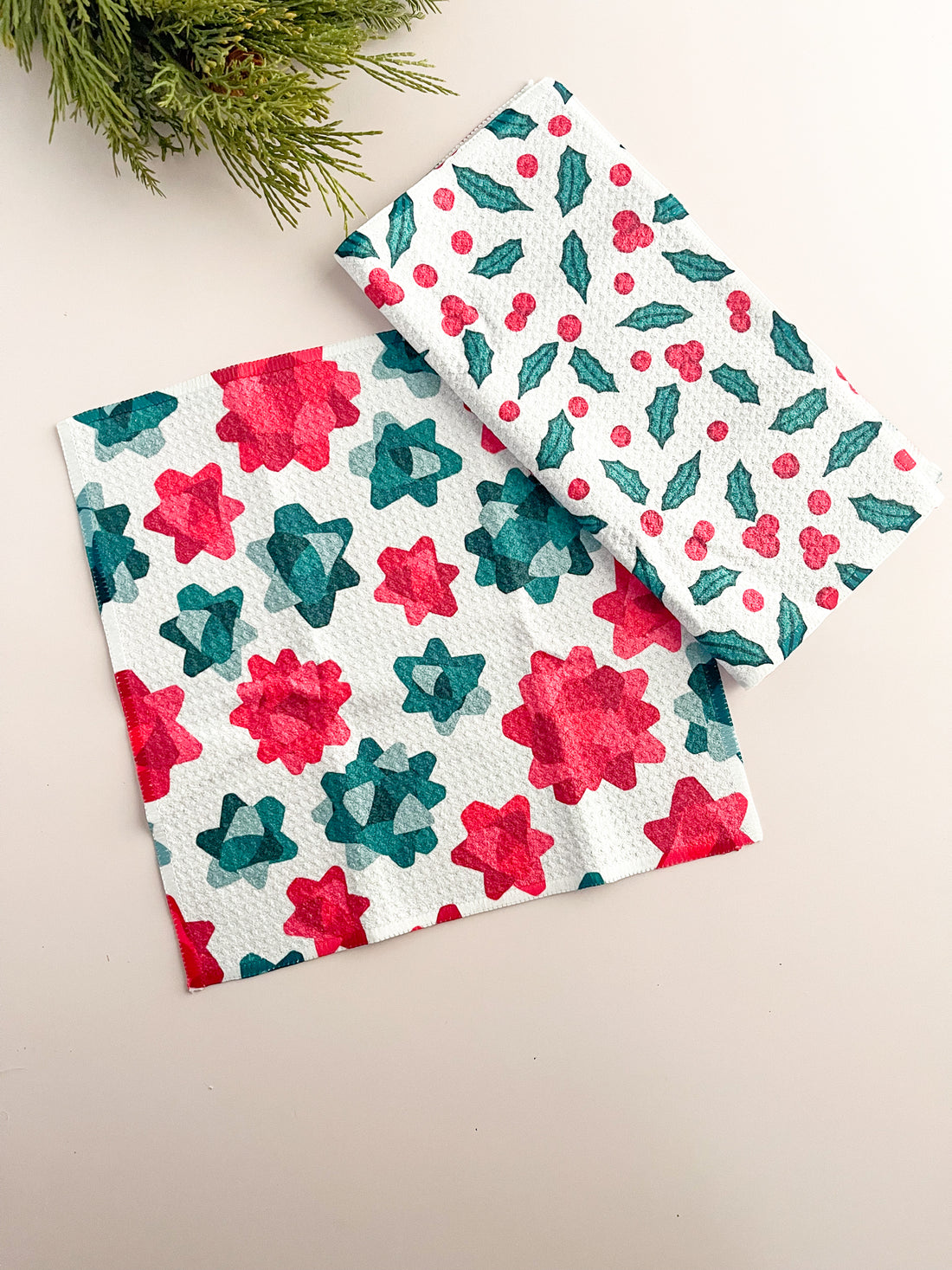 Christmas Bows Dishcloth Set