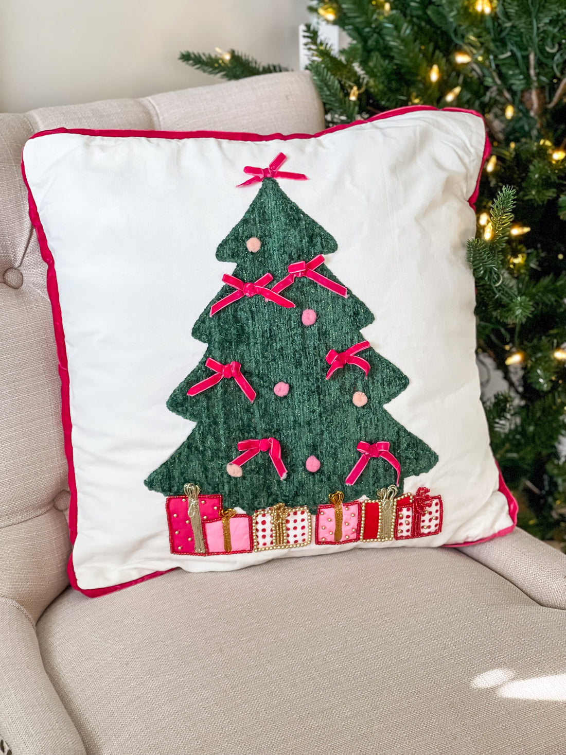 Christmas Tree Square Pillow