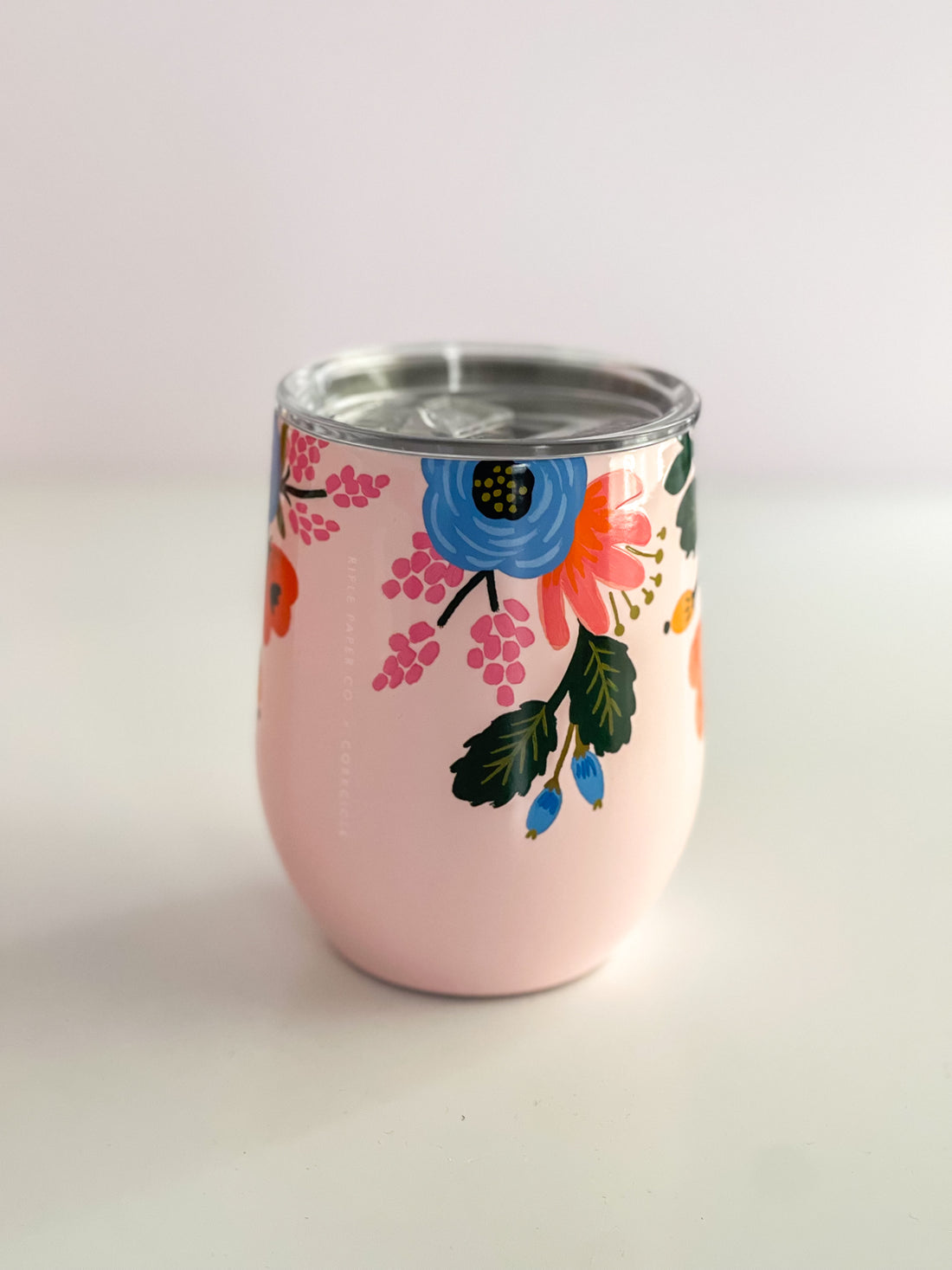 Corkcicle Lively Floral Blush Stemless Cup