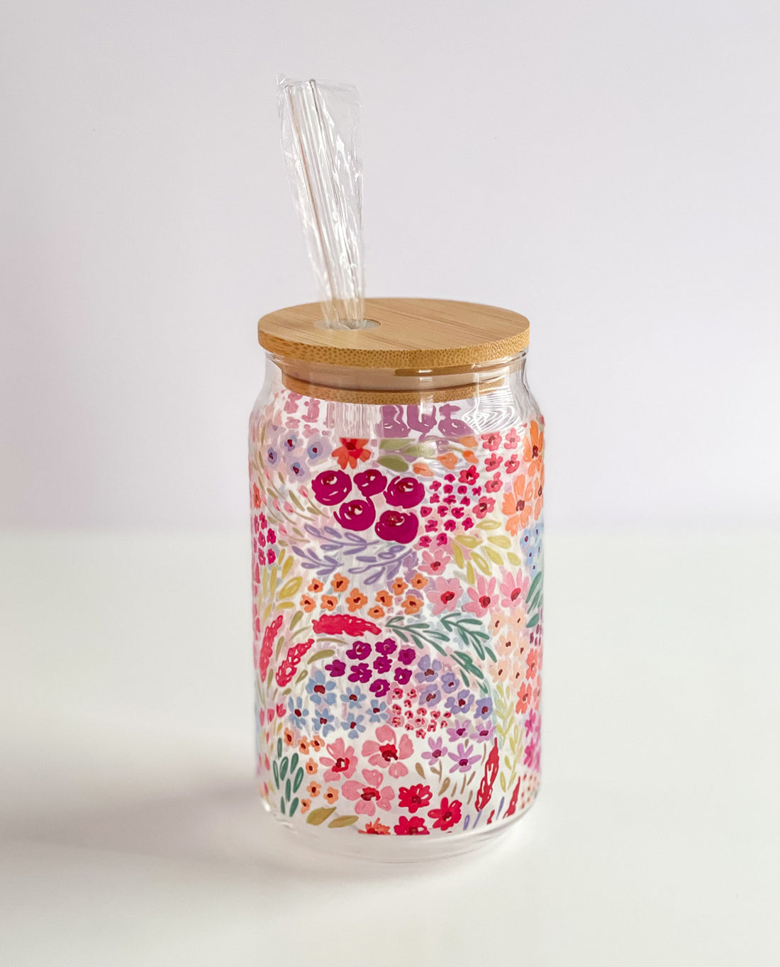 Countryside Blooms Glass Can