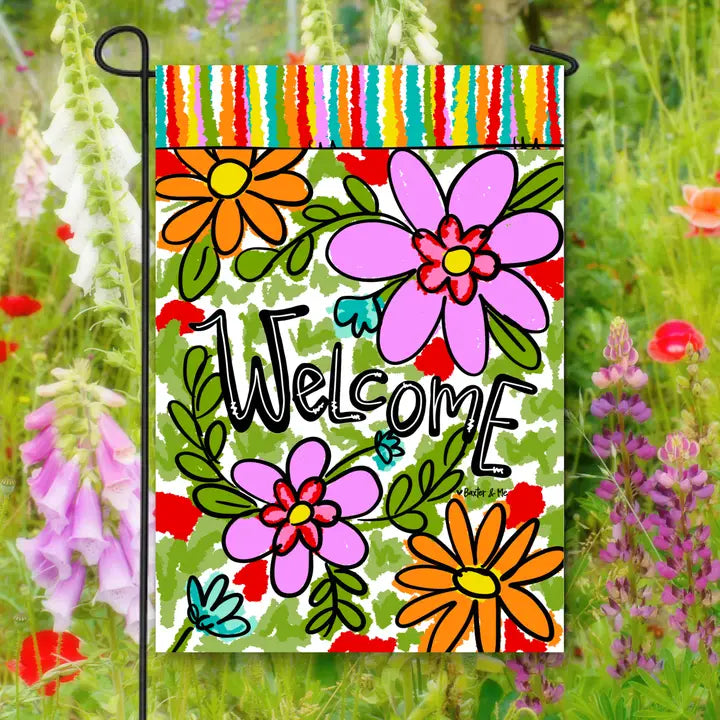Daisy Welcome Garden Flag