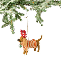 Dark Brown Dog Ornament