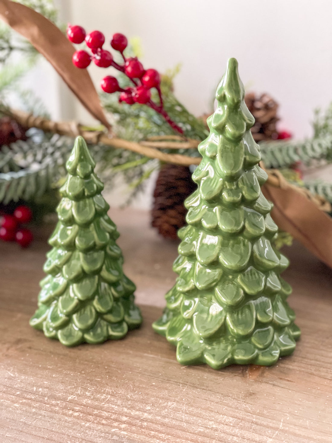 Dark Green Stoneware Tree