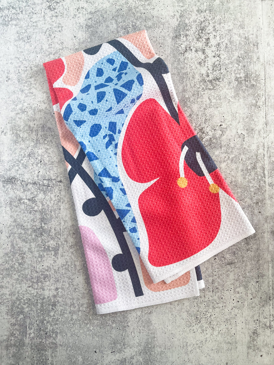 Dizzy Poppies Tea Towel