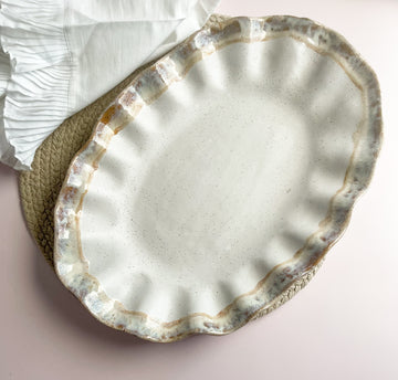 Etta B Cottonwood Fluttered Oval Platter