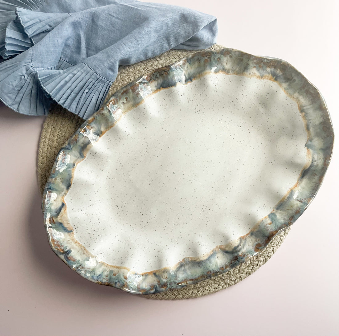 Etta B Magnolia Fluttered Oval Platter