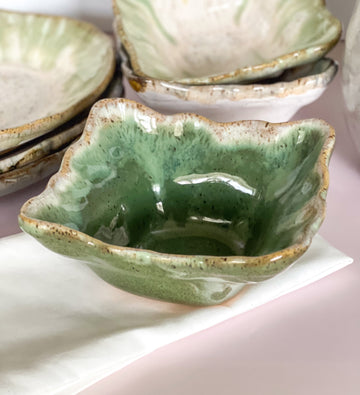 Etta B Matcha Leaf Square Snack Bowl