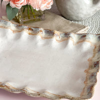 Etta B Pottery Cottonwood Fluttered Rectangle Tray