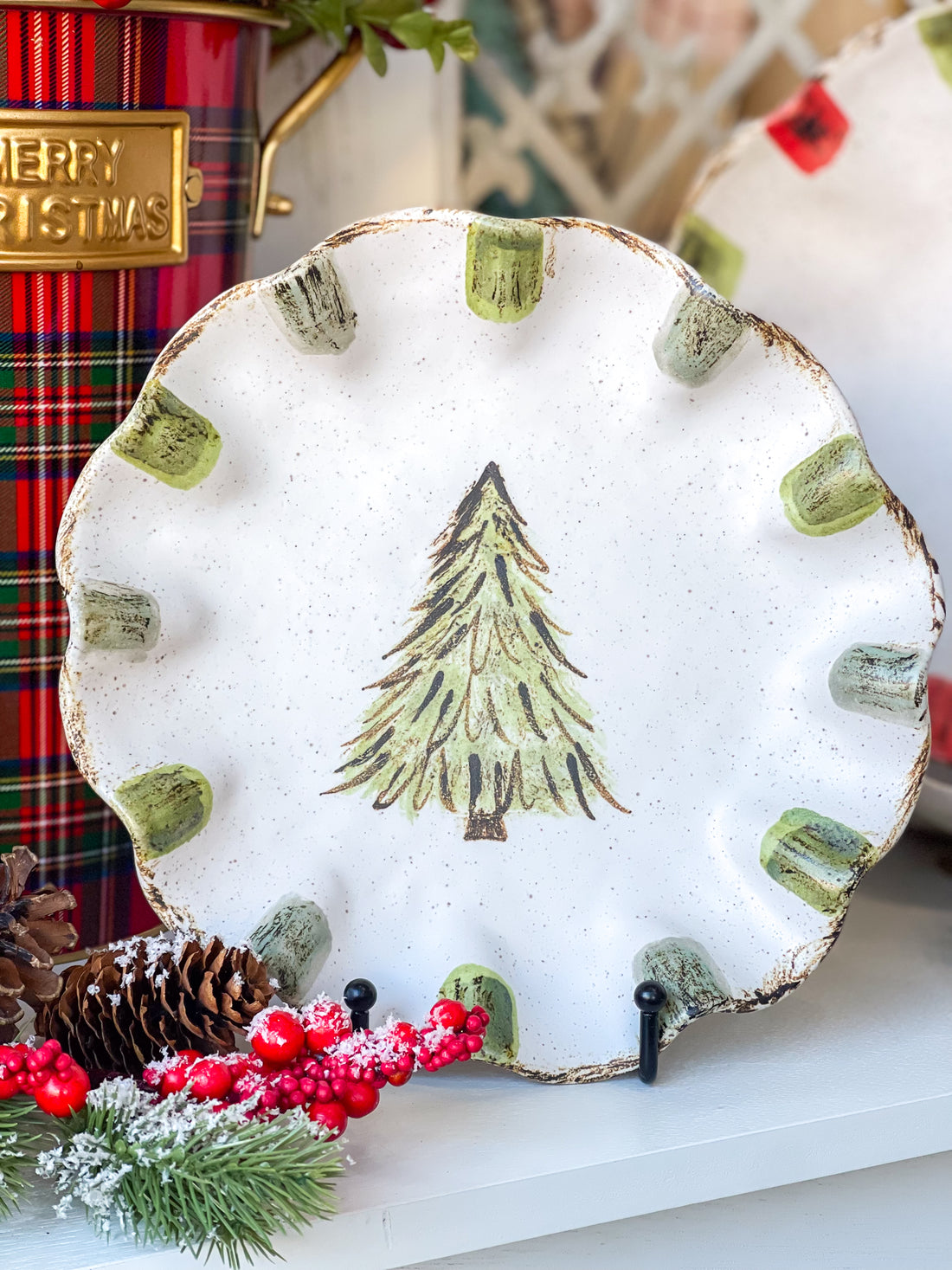 Etta B Pottery Freeform Tree Plate