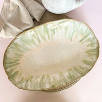 Etta B Pottery Matcha Latte Oval Sandwich Platter