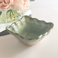 Etta B Pottery Peaceful With Lapis Square Snack Bowl