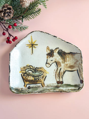 Etta B Pottery Quiet Manger Moment Platter