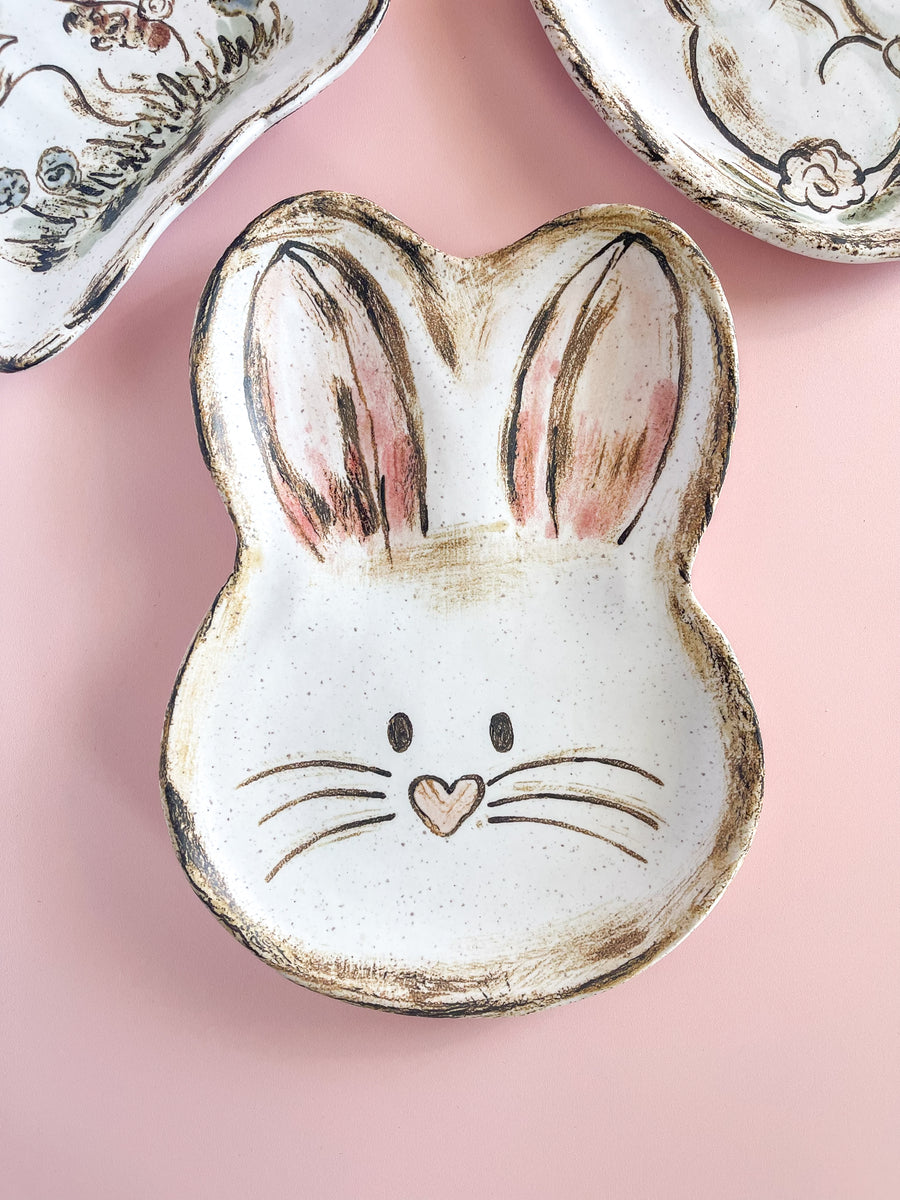 Etta B Pottery Ruby Bunny Plate | SouthernlyPlace