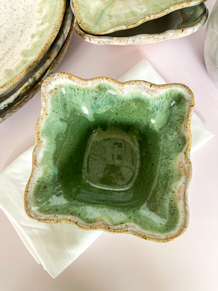 Etta B Square Snack Bowl Matcha Leaf