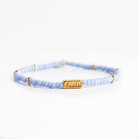 Faith Glass Bead Bracelet