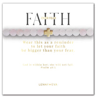 Faith Over Fear Rose Cross Bracelet