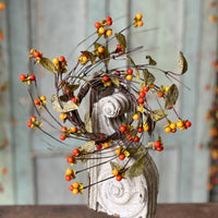 Fall Berry and Twig Candle Ring
