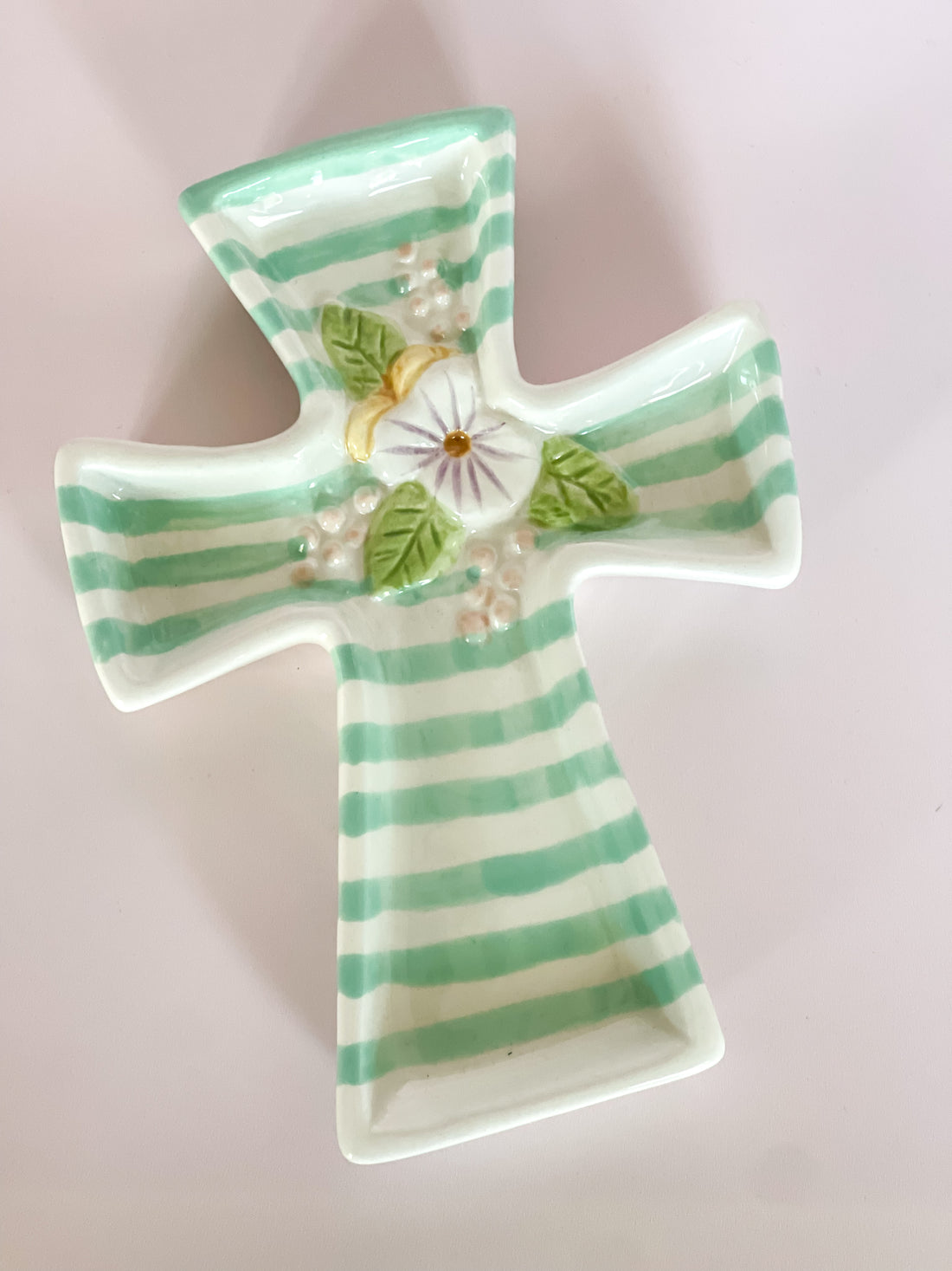 Floral Cross Trinket Dish