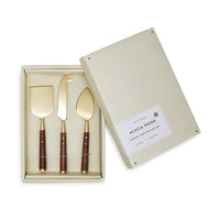 Gift Box Set Gold and Acacia Wood Cheese Knife Set