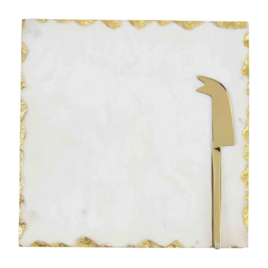 Gold and Marble Cheese Board and Knife