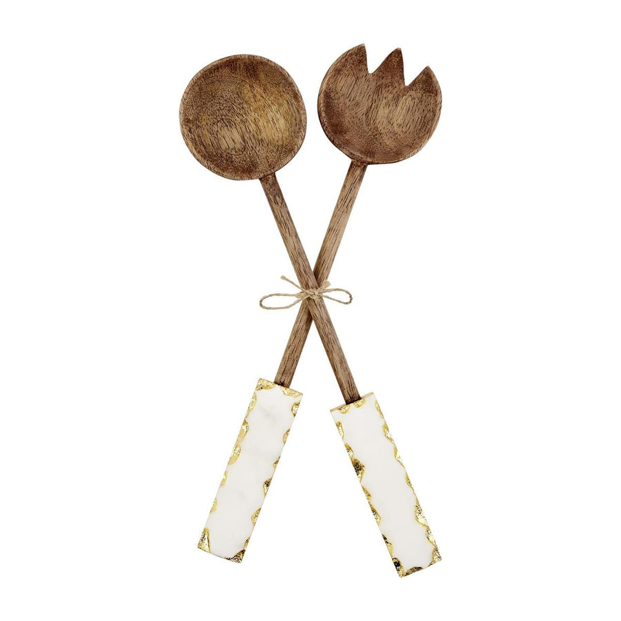 Gold and Marble Serving Utensil Set