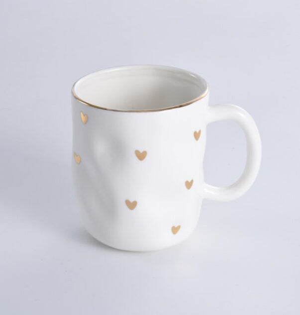 Gold Heart Porcelain Mug