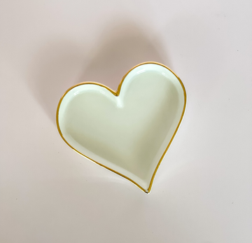 Gold Rimmed Heart Trinket Dish