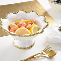 Golden Salerno Scalloped Footed Bowl PB