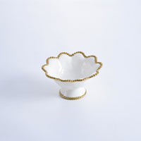 Golden Salerno Scalloped Footed Bowl